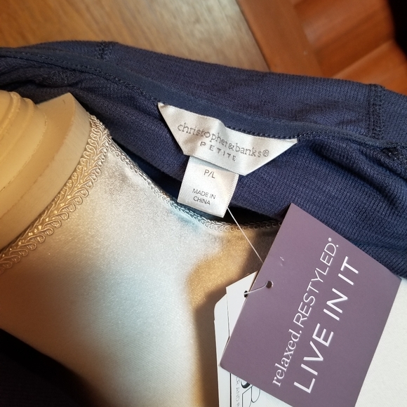 Christopher and Banks Lightweight Zip Up Hooded Sweatshirt Sz P/L - Picture 6 of 7